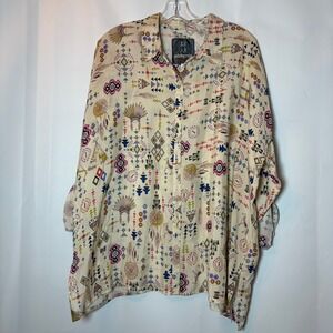 Pete & Greta Johnny Was Southwestern Print Blousse Shirt Womens S Oversized RARE